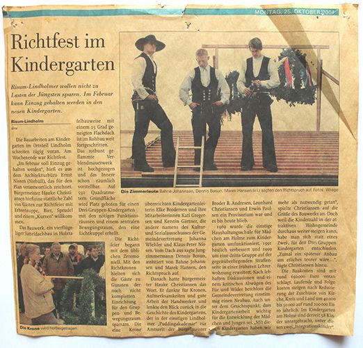 Richtfest im Kindergarten Zimmerei Heinrich Hansen Inhaber Axel Kiekow